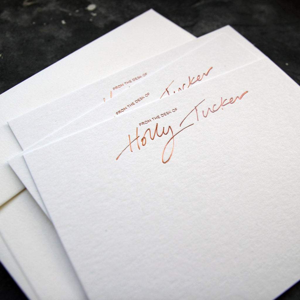 Personalised Correspondence Notecards - Hand Foiled