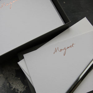 Personalised Correspondence Notecards - Hand Foiled