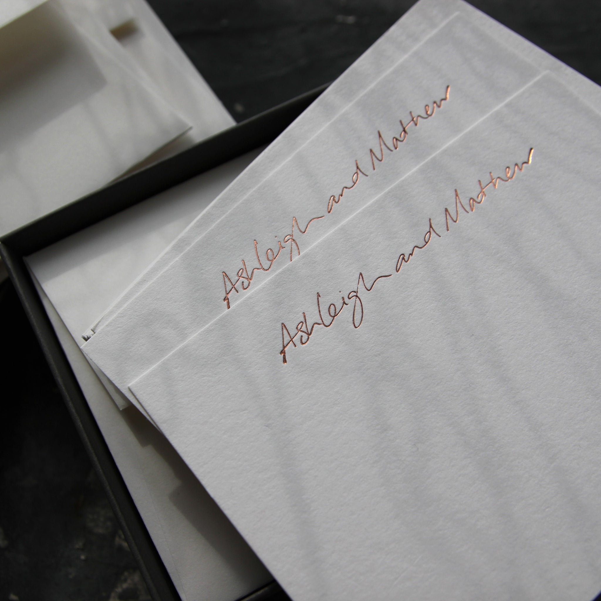 Personalised Correspondence Notecards - Hand Foiled