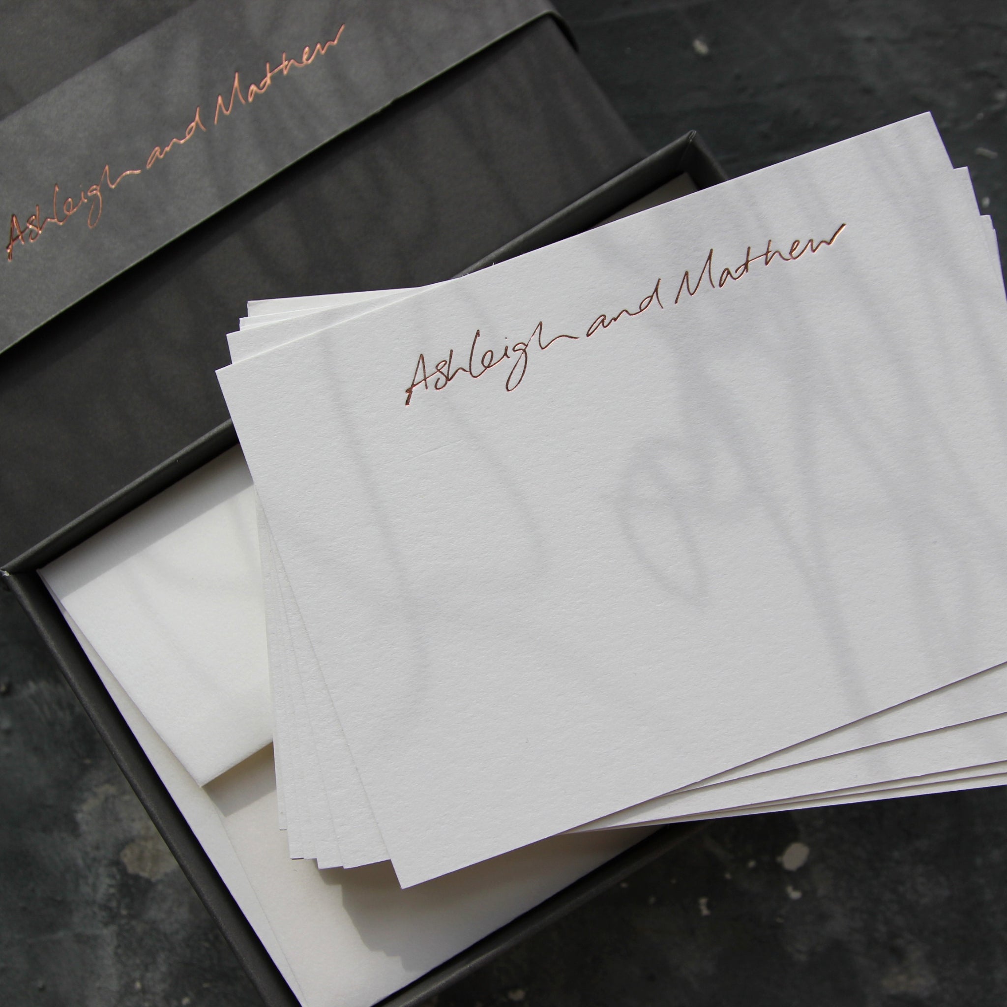 Personalised Correspondence Notecards - Hand Foiled