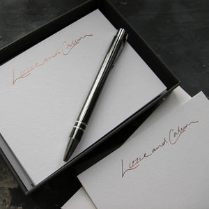 Personalised Correspondence Notecards - Hand Foiled