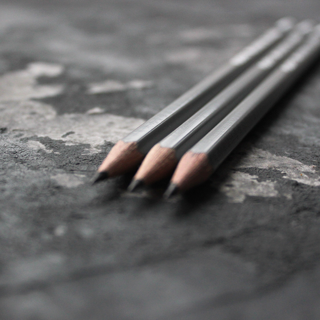 Grey pencils with a silver foil blocked message that says What's The Fucking Point?