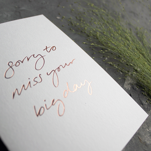 Sorry To Miss Your Big Day