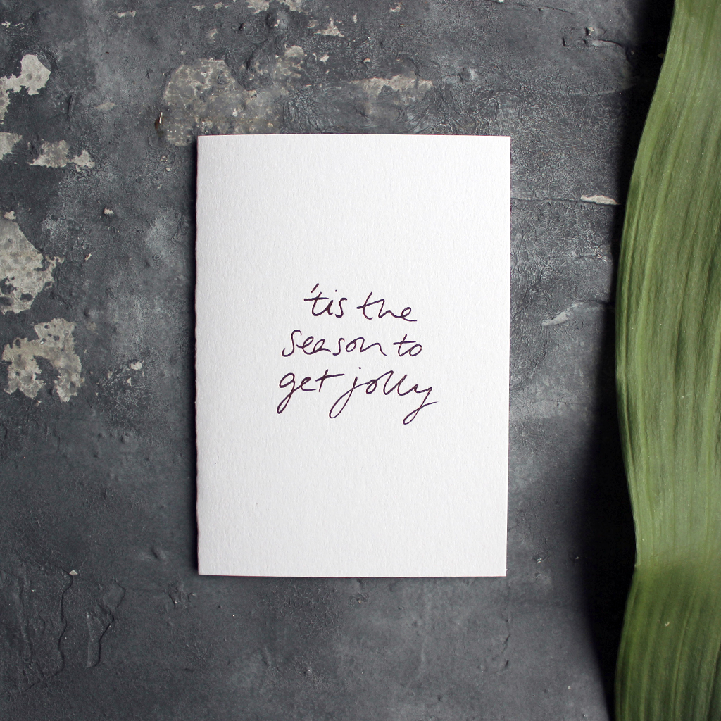 Tis The Season To Get Jolly luxury rose gold foil Christmas Card