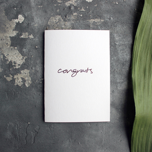 Send a handmade Congrats card in rose gold foil to someone and tell them congratulations